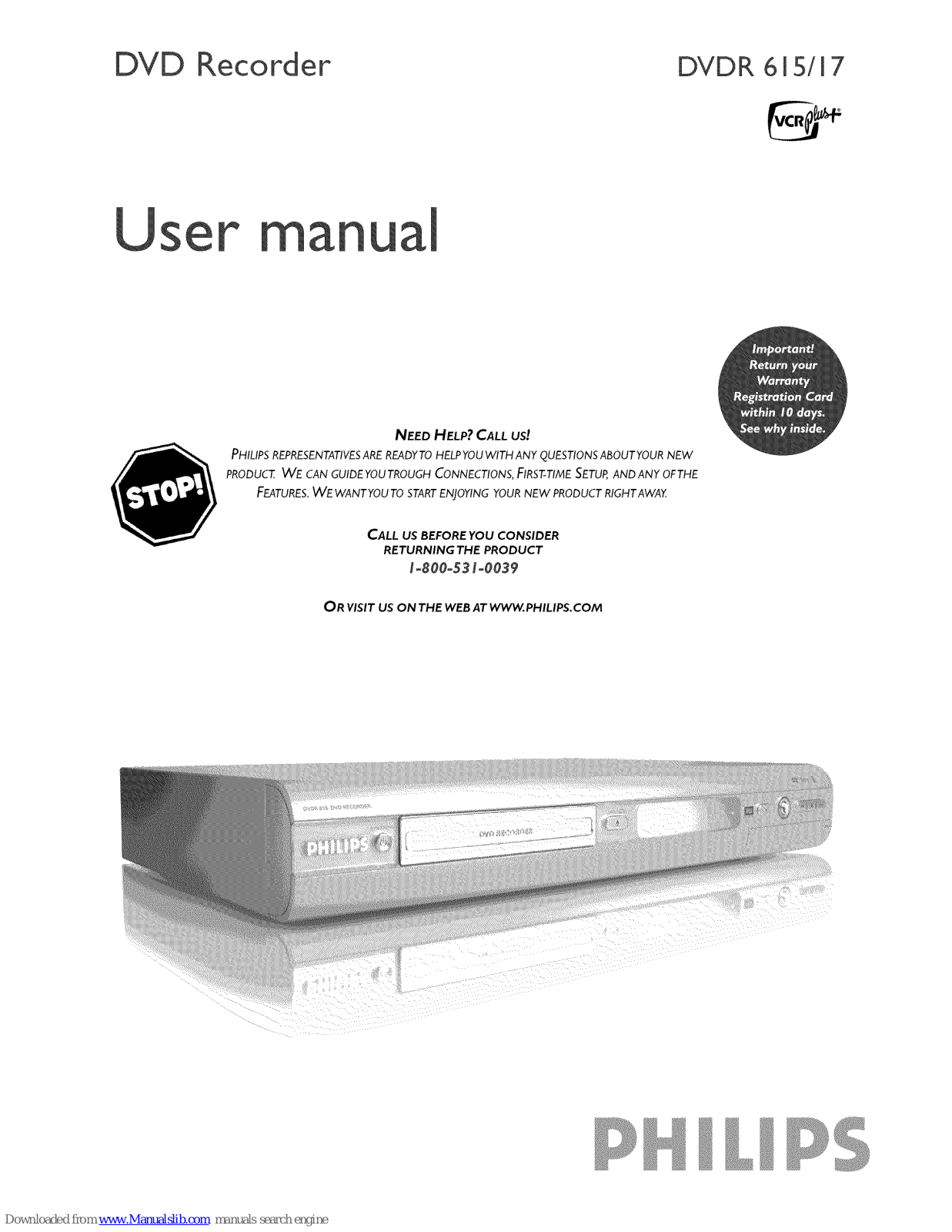 Philips DVDR615, DVDR17 User Manual - ManualMachine.com