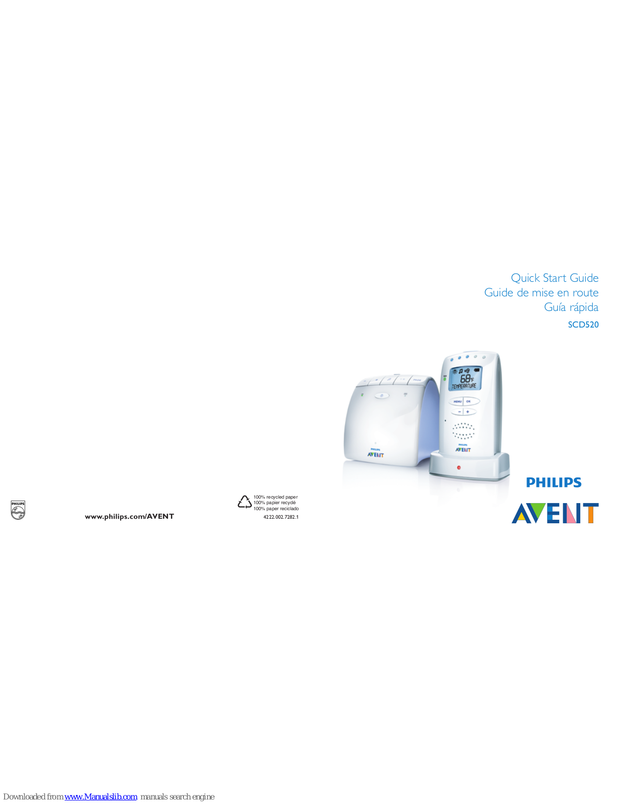 Philips AVENT Avent DECT baby monitor SCD520, SCD520/00, SCD520 Quick Start Manual