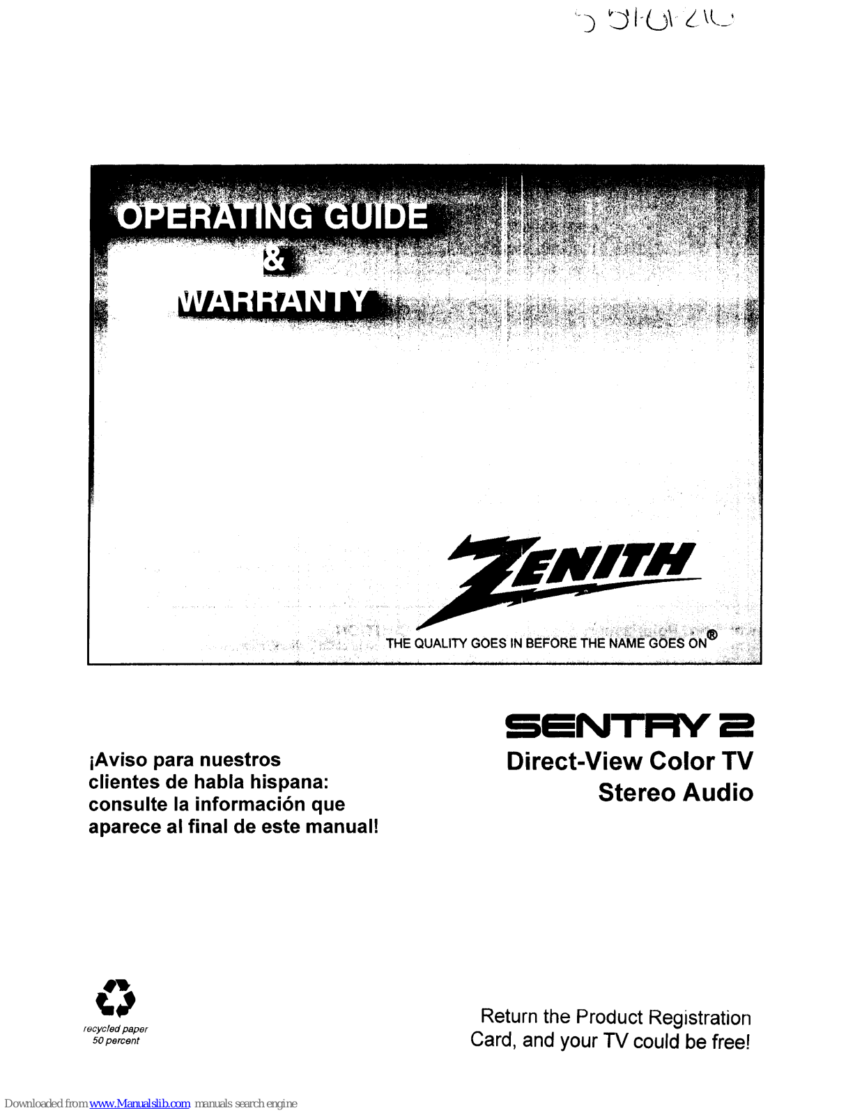 Zenith Sentry 2, Sentry 2 Series Operating Manual & Warranty - ManualMachine.com