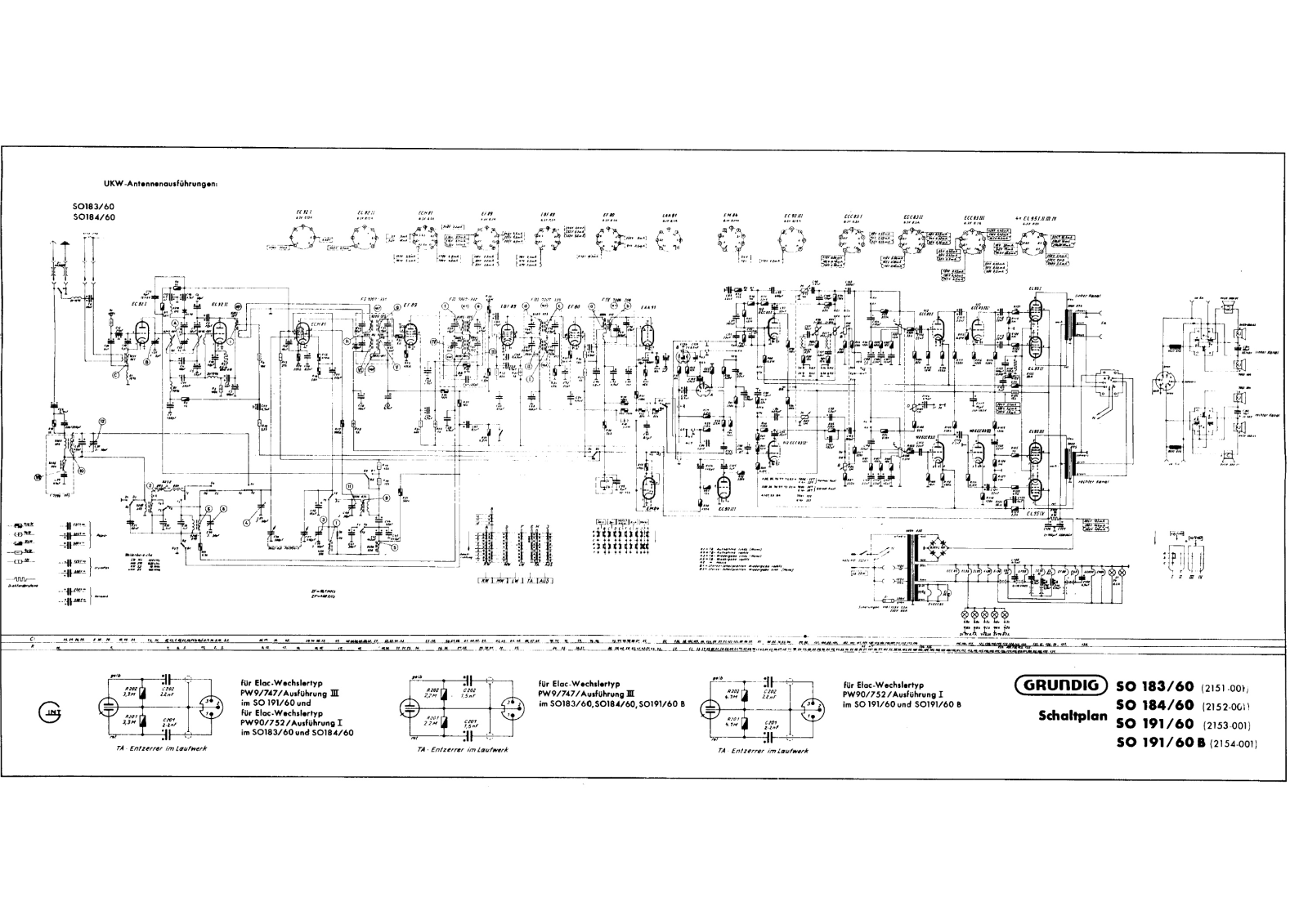 Grundig so183 60, so184 60, so191 60, so191 60b schematic