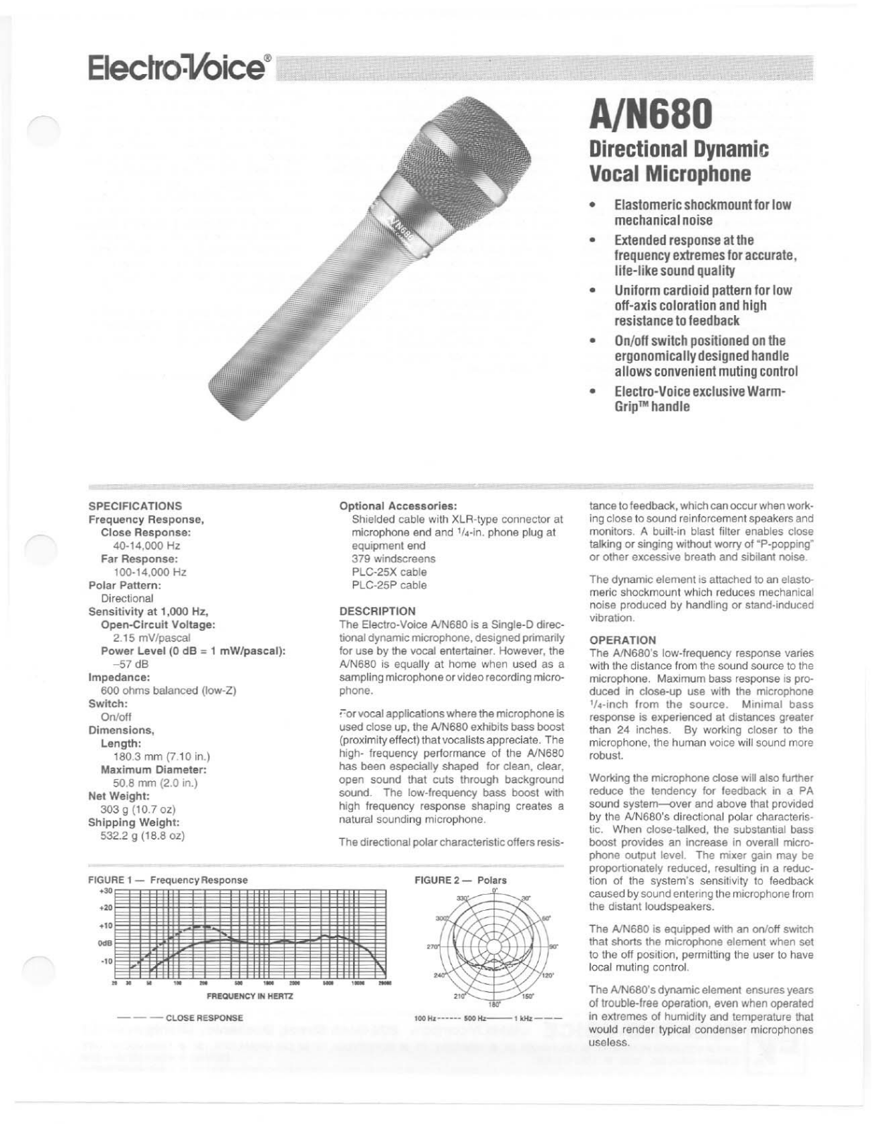 Electro-voice A-N680 DATASHEET