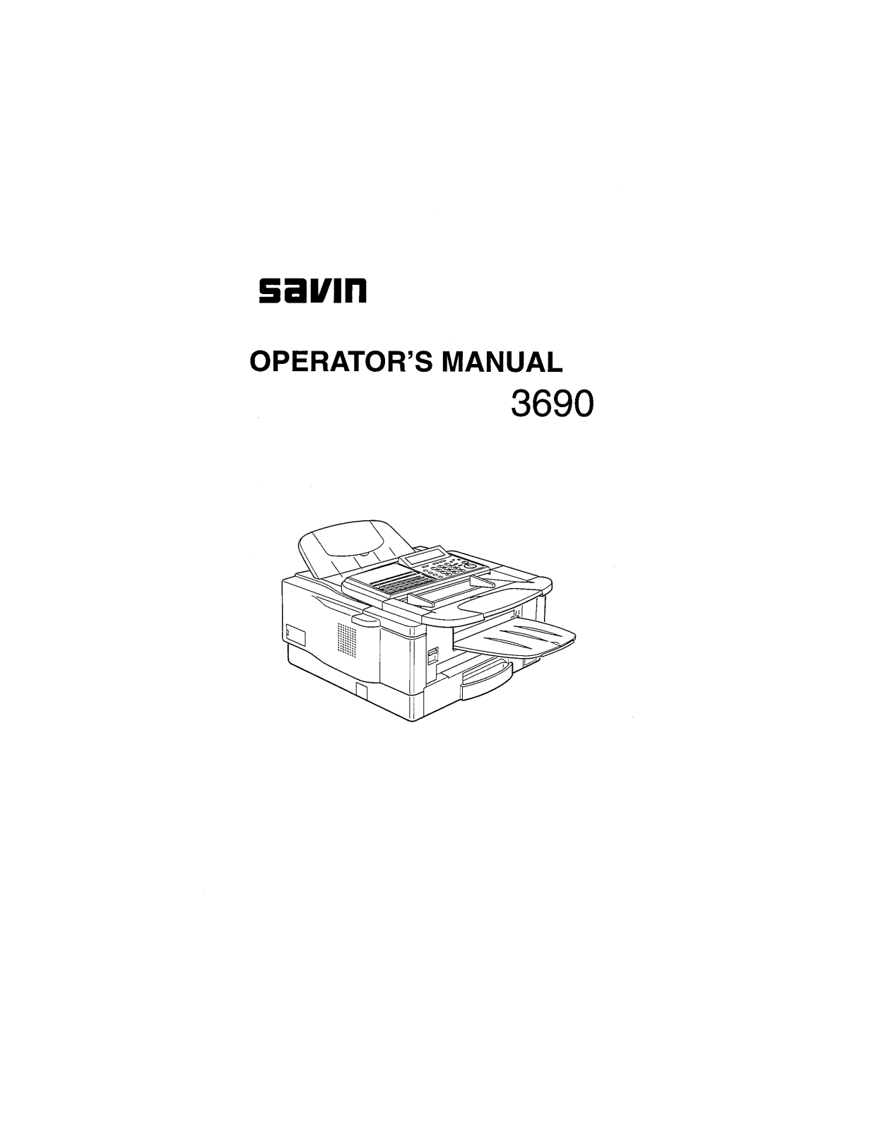 Savin 3690 User Manual