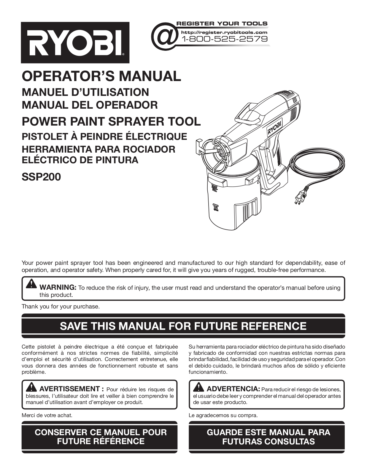 Ryobi SSP200 User Manual