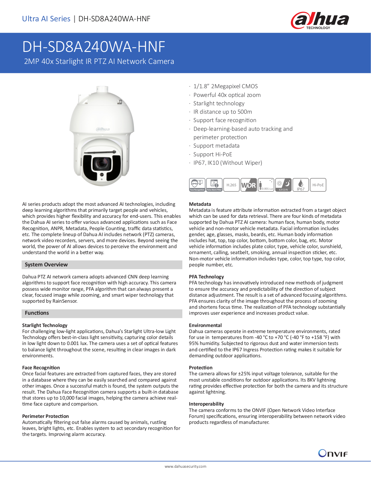 Dahua DH-SD8A240WA-HNF User Manual