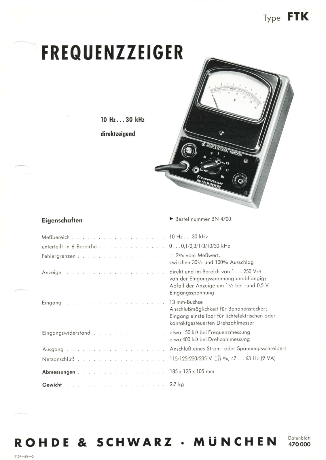 Rohde & Schwarz FTK Datasheet - ManualMachine.com