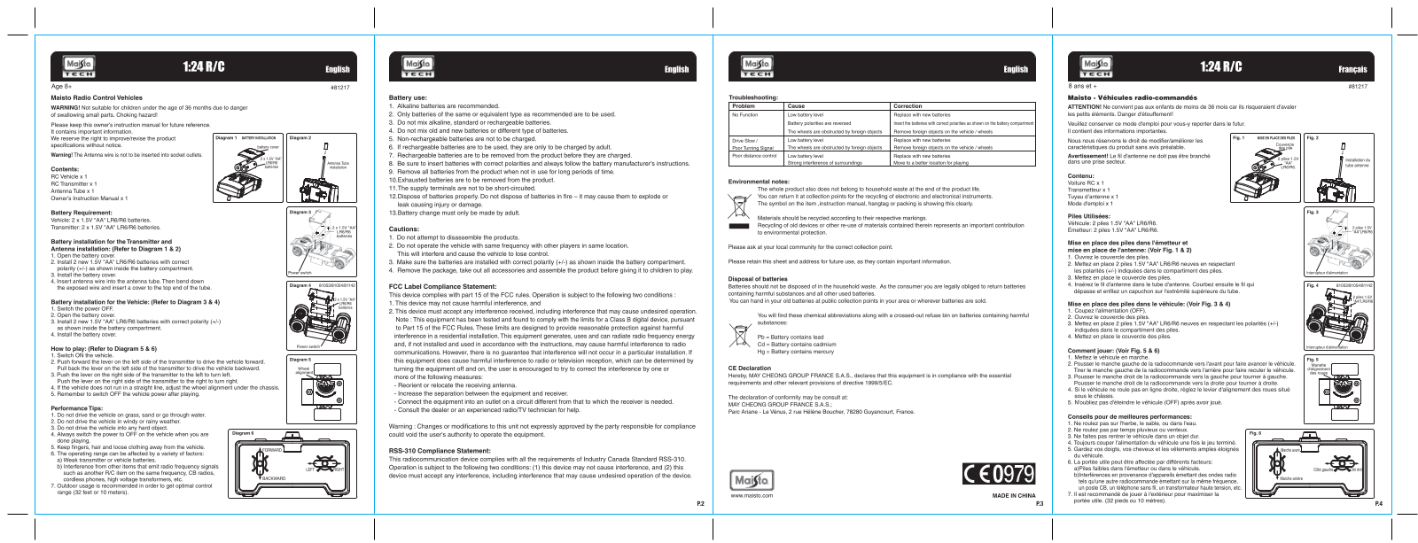 Maisto 81217 User guide