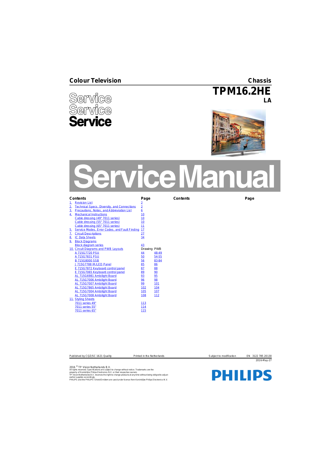 Philips 49HFL7011T Schematic