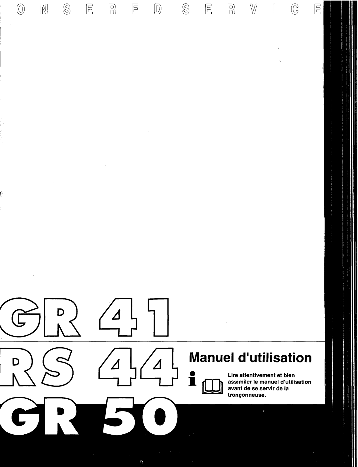 JONSERED GR 50, GRF 1, RS 44 User Manual