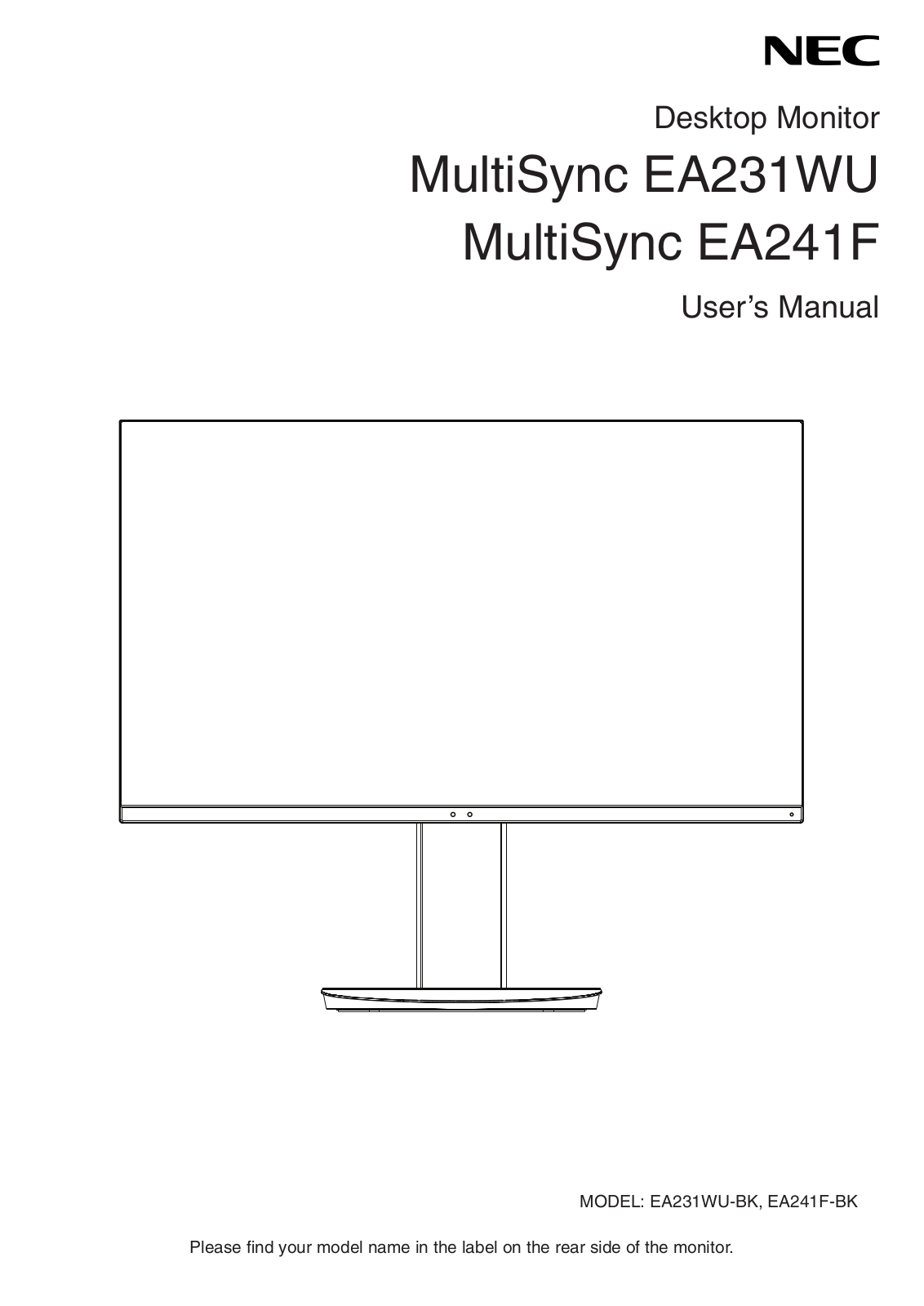 NEC EA241F, EA231WU User Guide