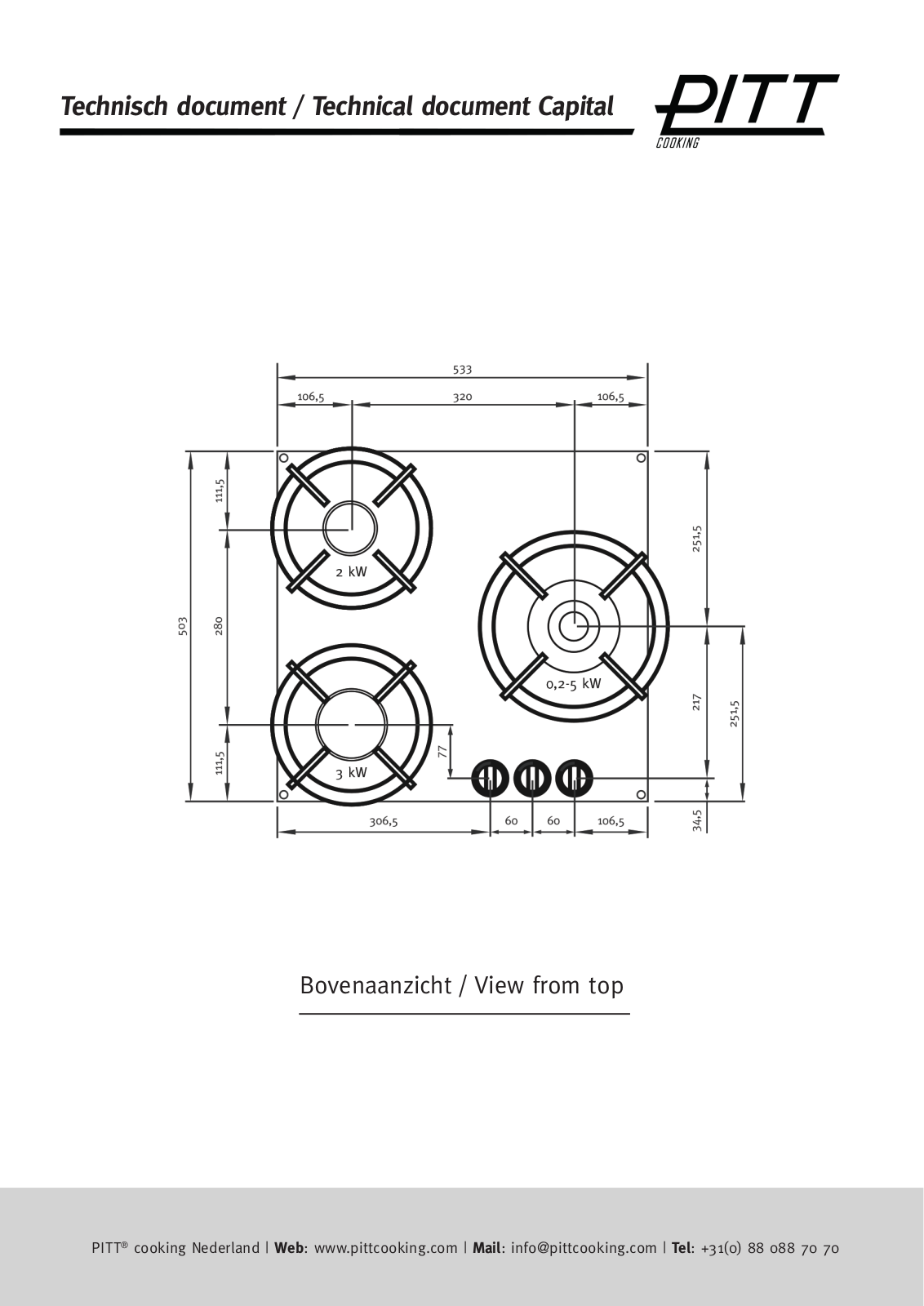Pitt CAPITAL-AL, CAPITAL-BR Specifications Sheet - ManualMachine.com