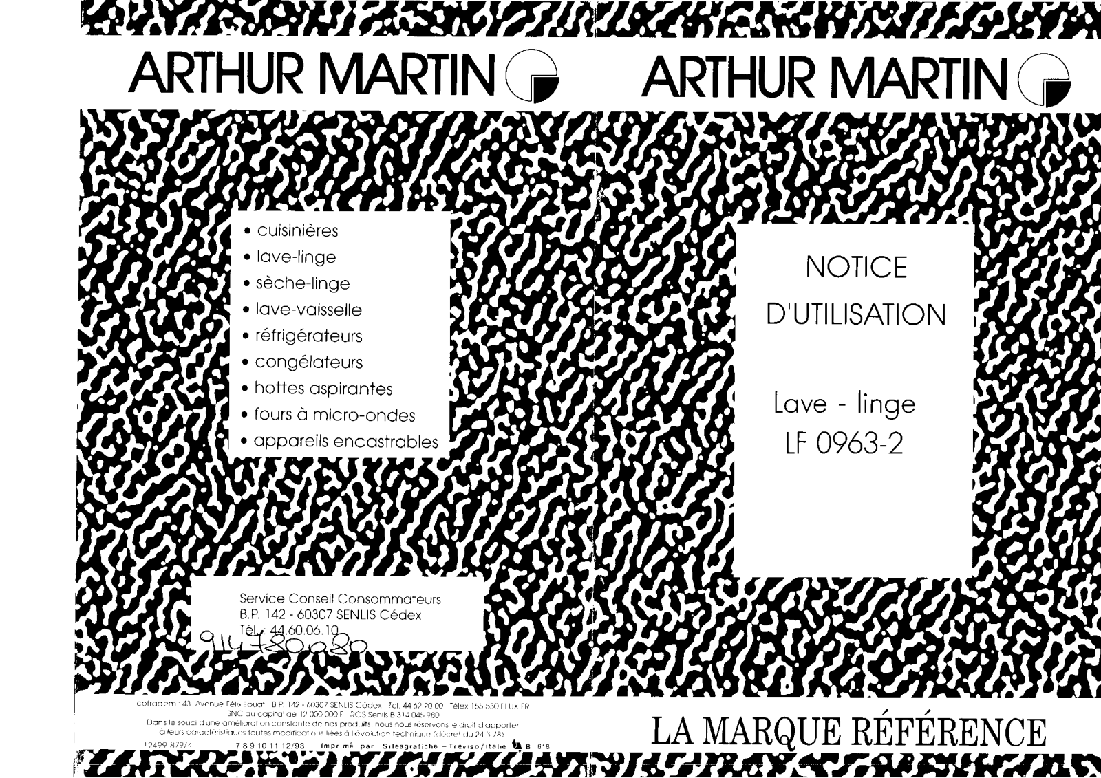 Arthur martin LF0963-2 User Manual