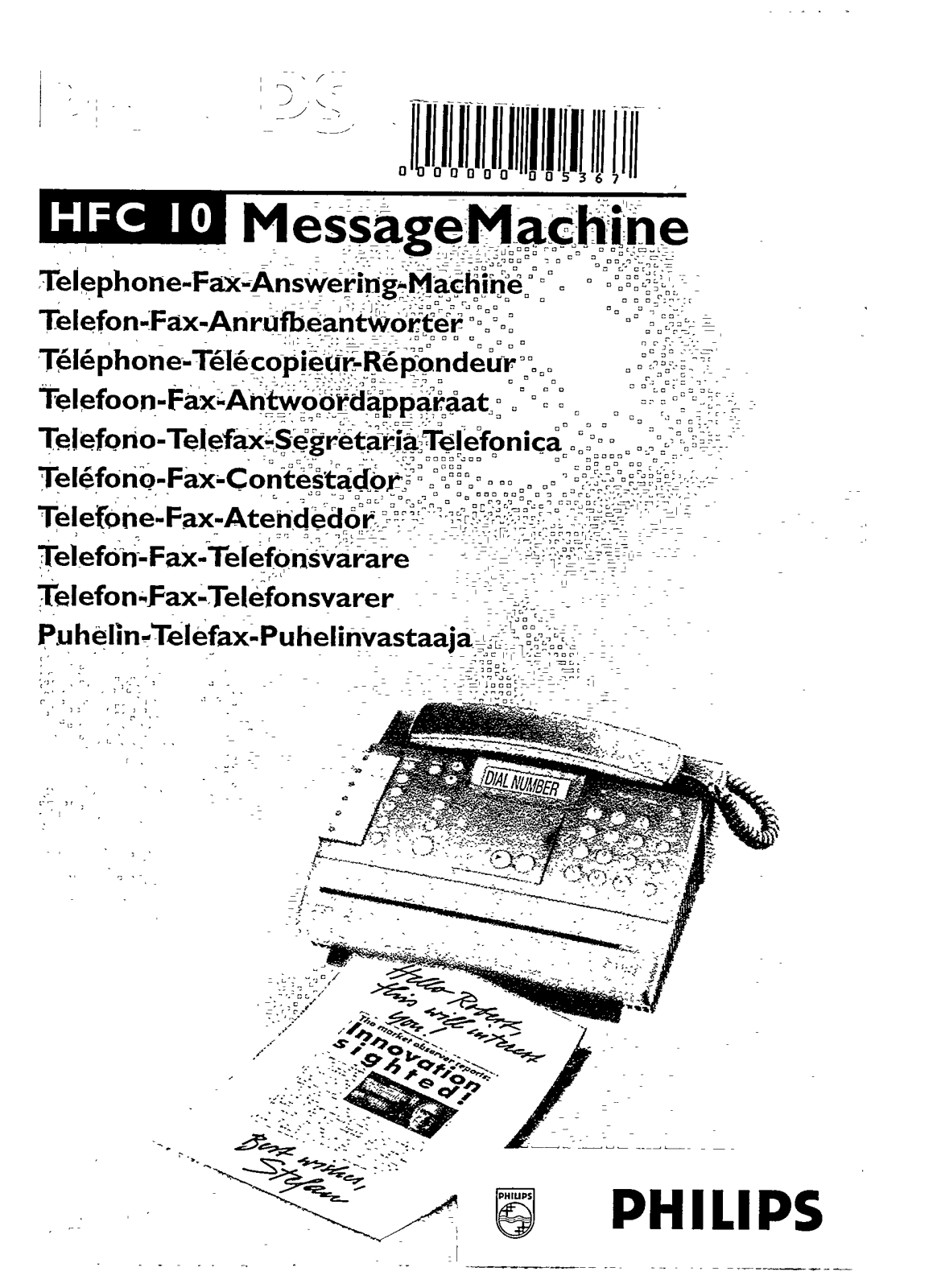 Philips HFC10S/02L, HFC10S/02, HFC10A1/05, HFC10A1/03, HFC10A1/09 User Manual