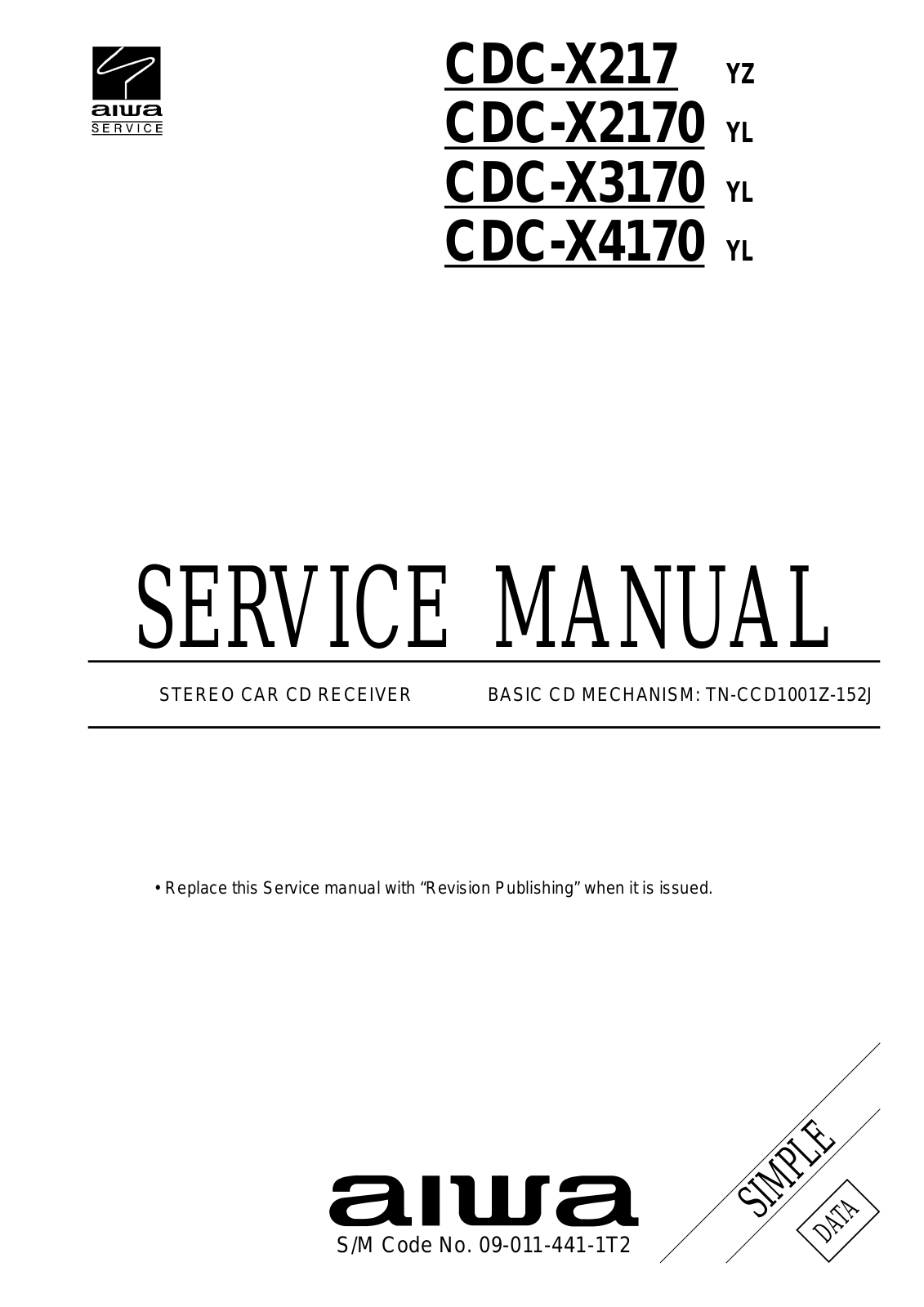 Aiwa CDC-X3170, CDC-X4170 Service Manual