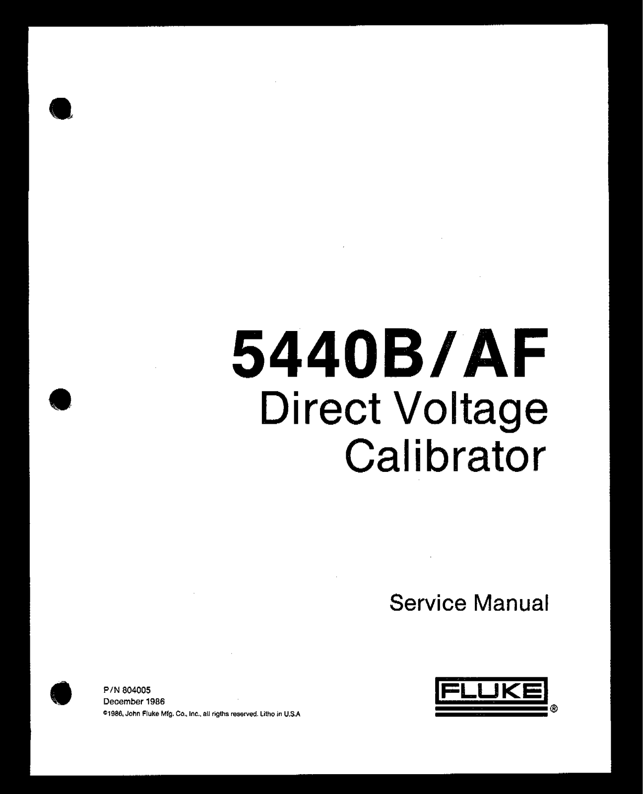 Fluke 5440B Service Manual