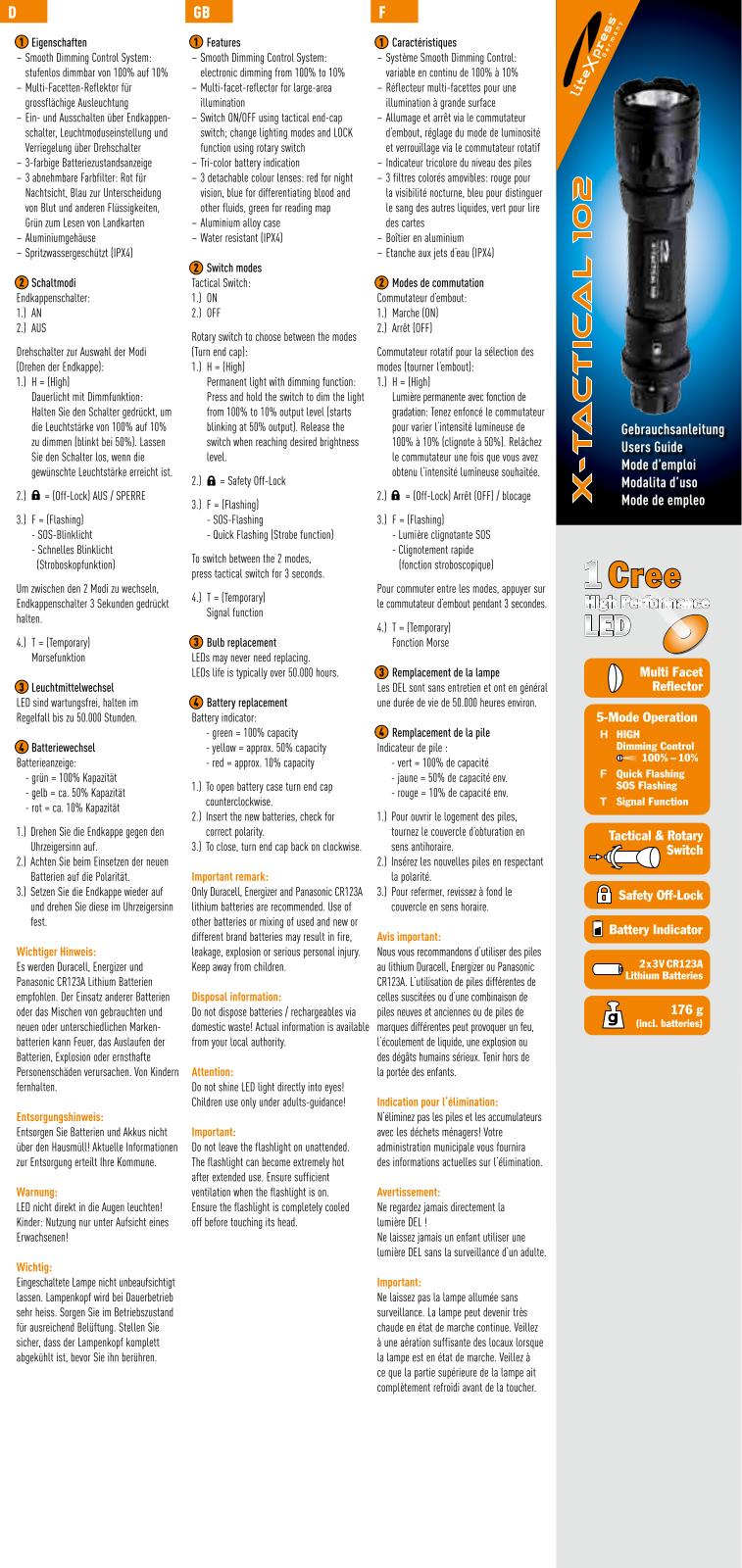 LiteXpress X-tactical 102 User guide