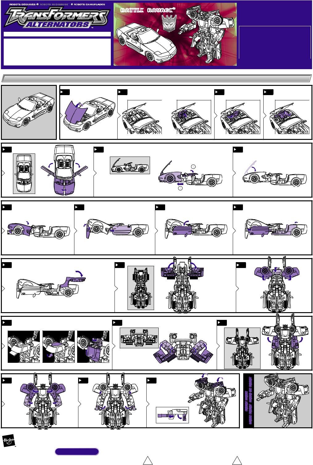 Hasbro TRANSFORMERS ALTERNATORS BATTLE RAVAGE User Manual