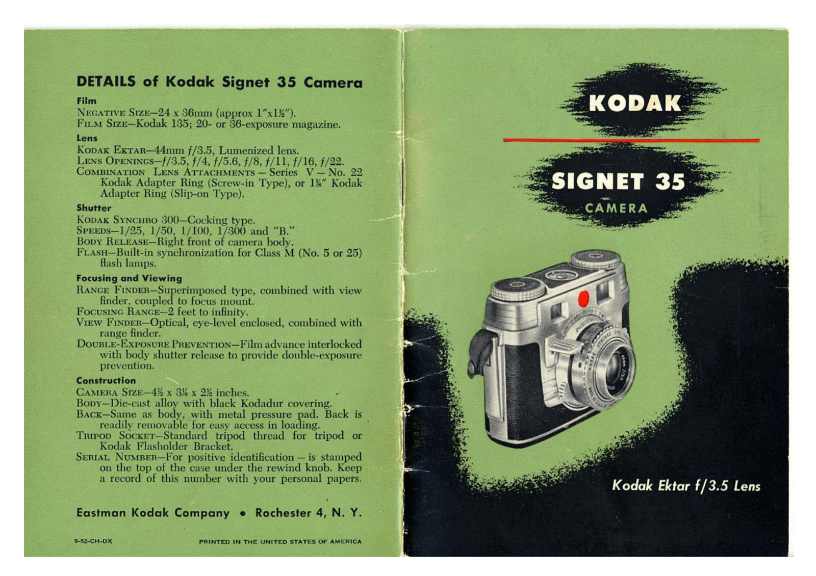 Kodak Signet 35 Instruction Manual