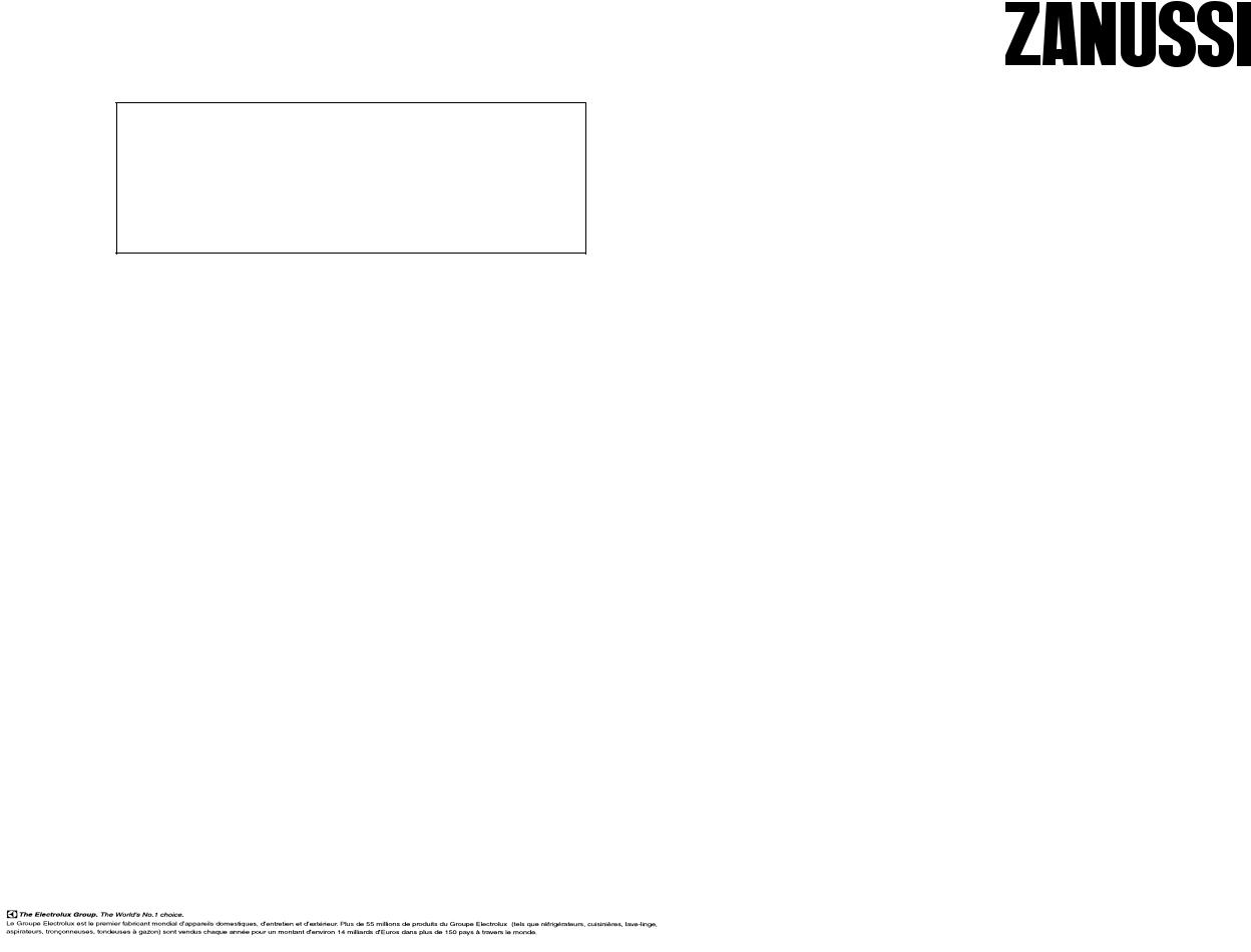 Zanussi ZD19/3R INSTRUCTION BOOK