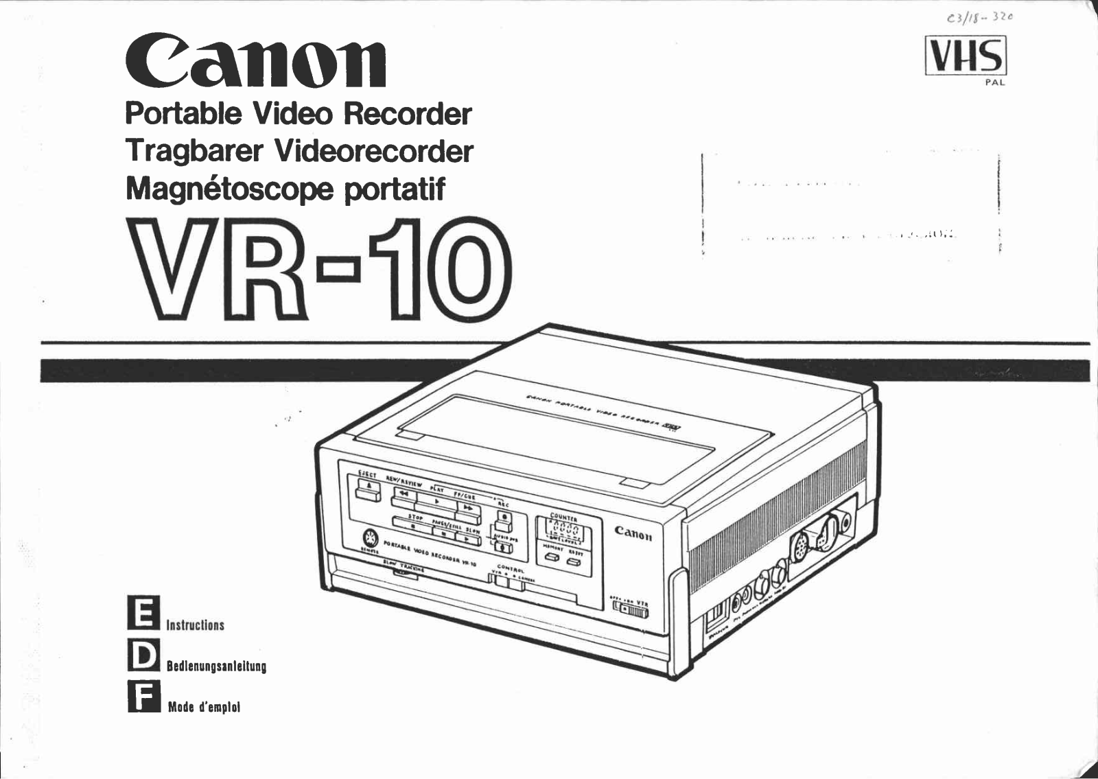 Canon VR 10 User Manual