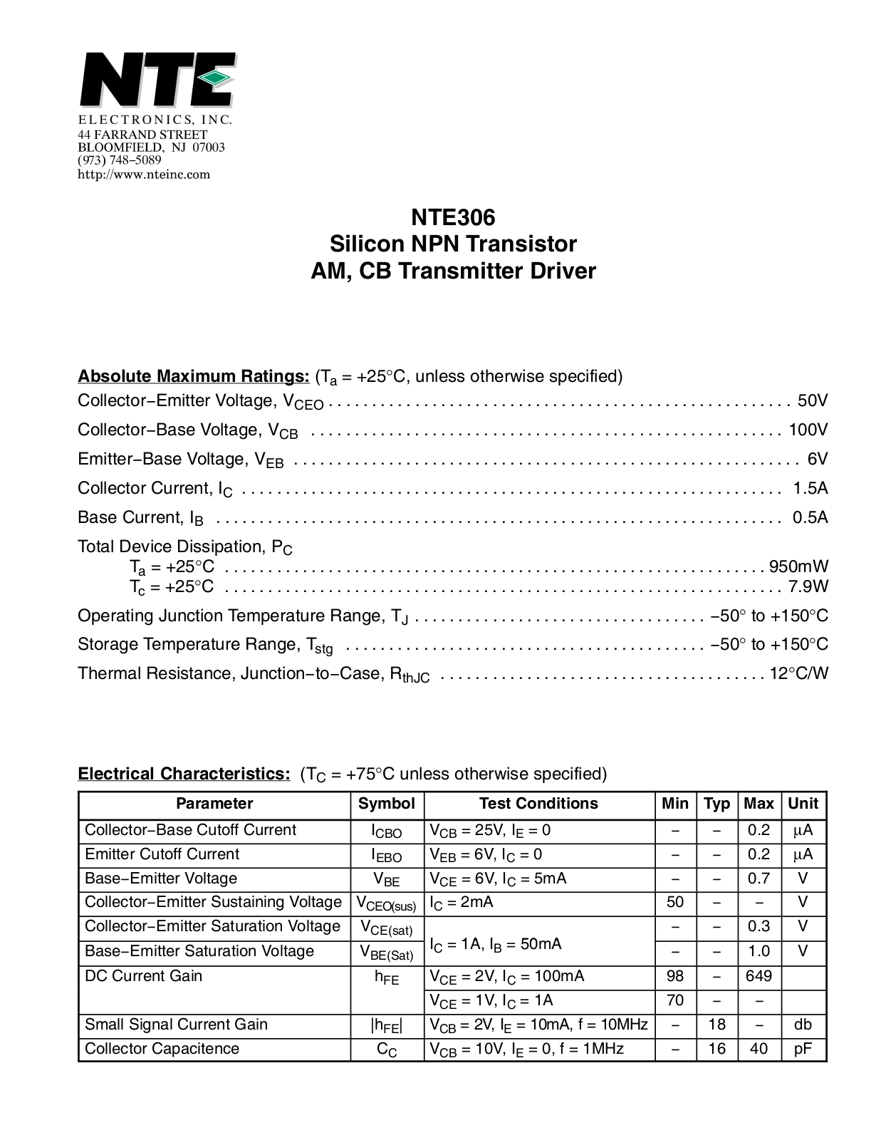 Datasheet ECG306 Specification - ManualMachine.com