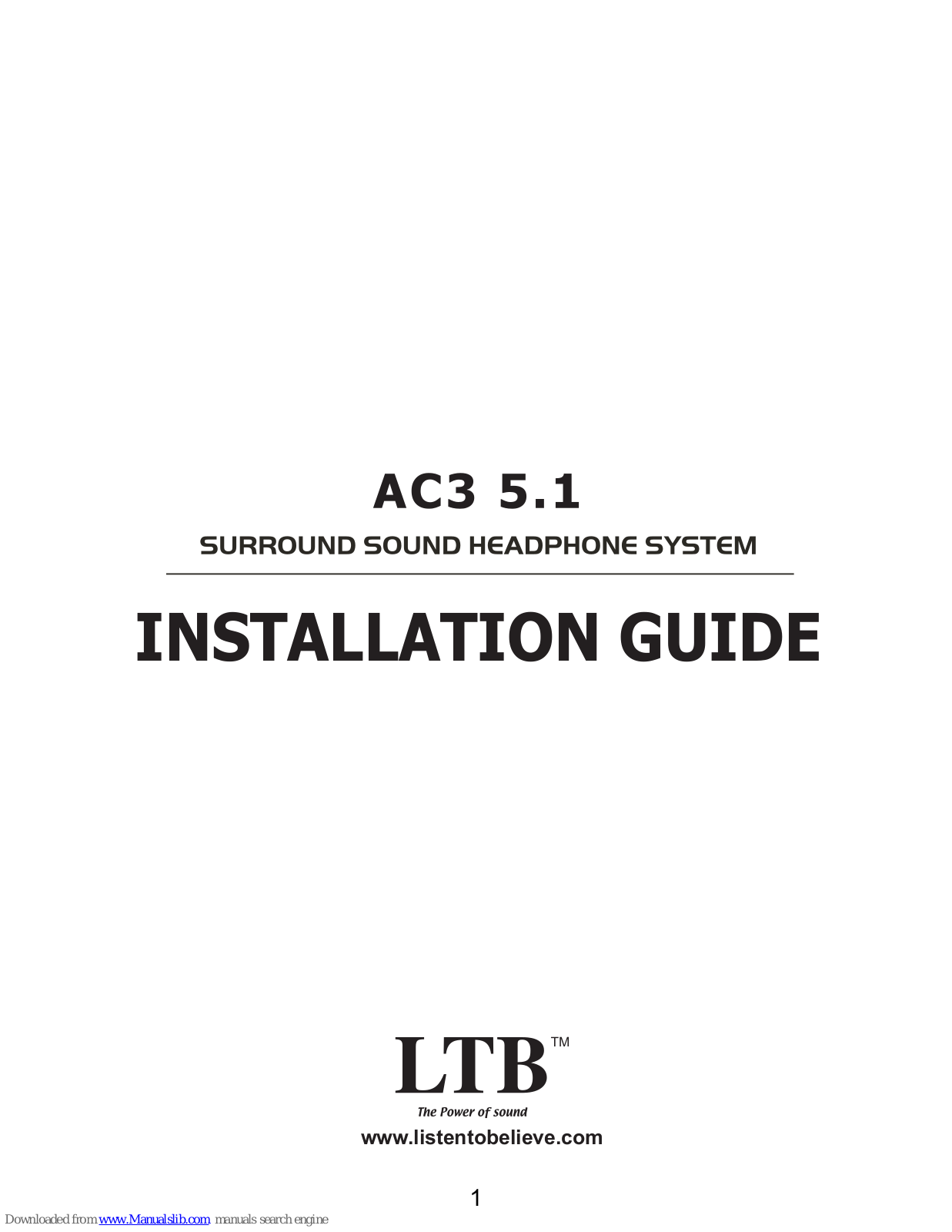 LTB Audio Systems AC3 5.1 Installation Manual