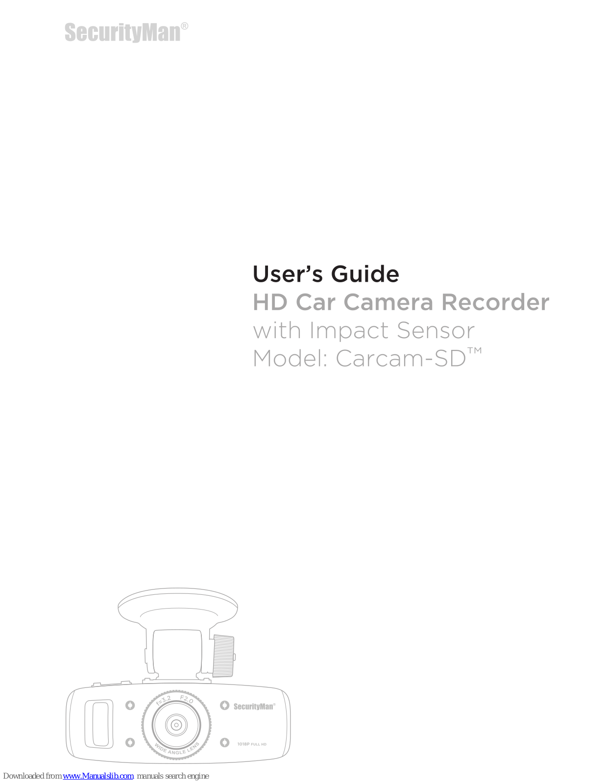 SecurityMan Carcam-SD User Manual - ManualMachine.com