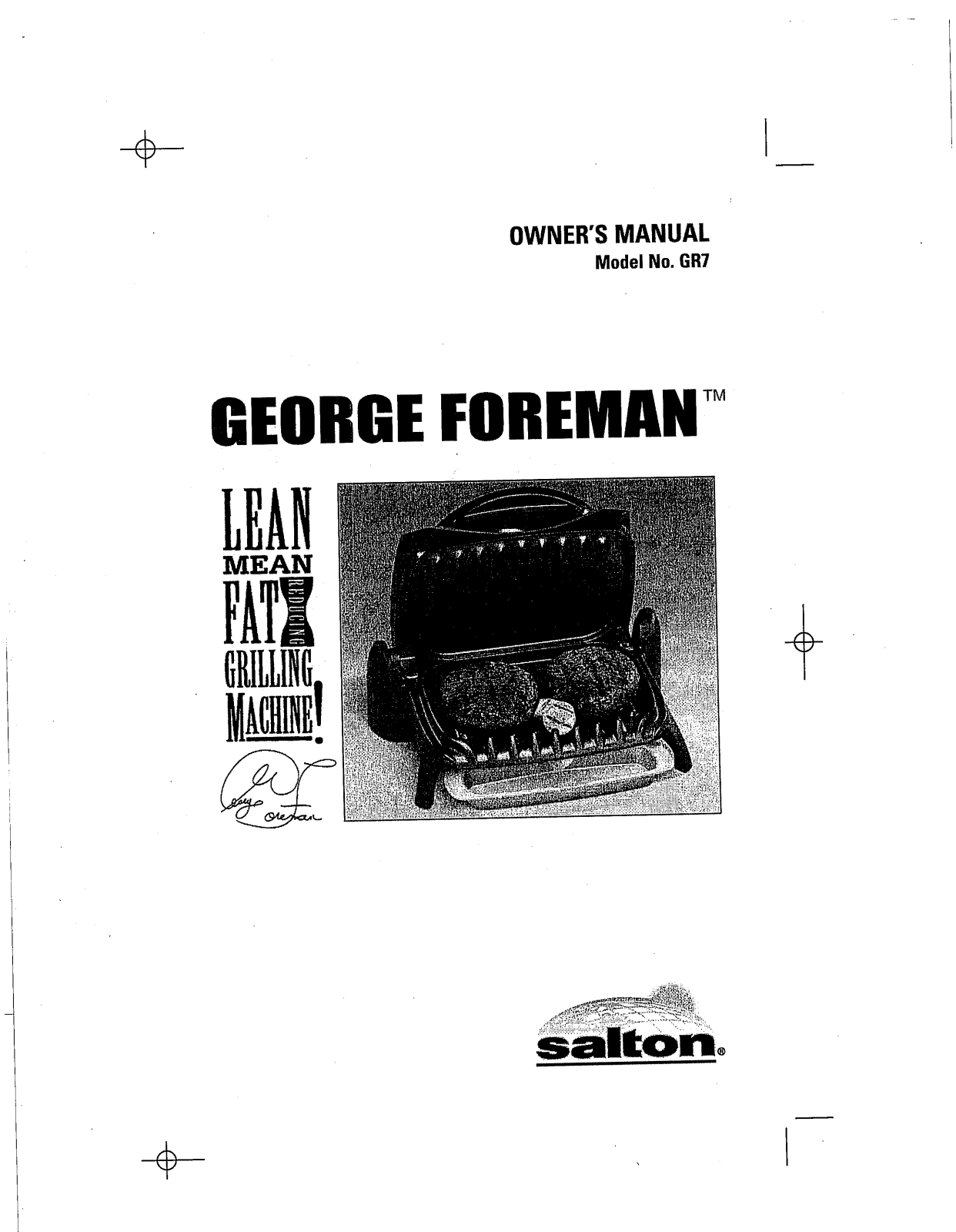 George Foreman GR7 User Manual