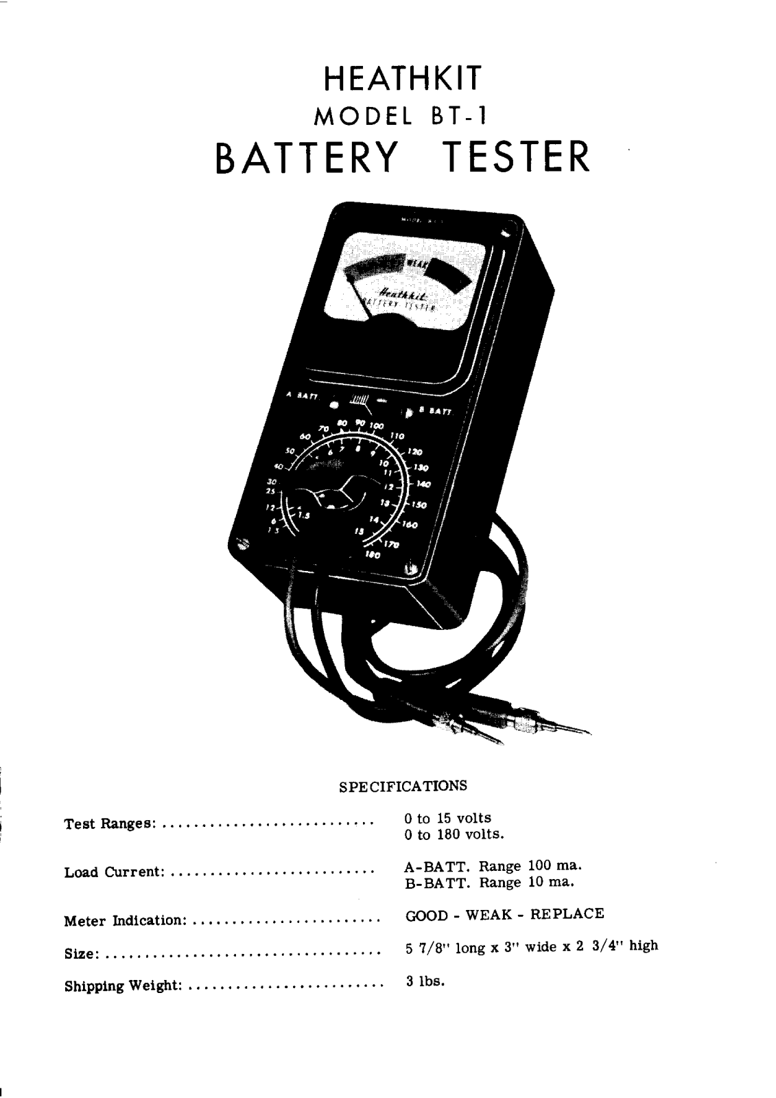 Heathkit BT-1 Service Manual