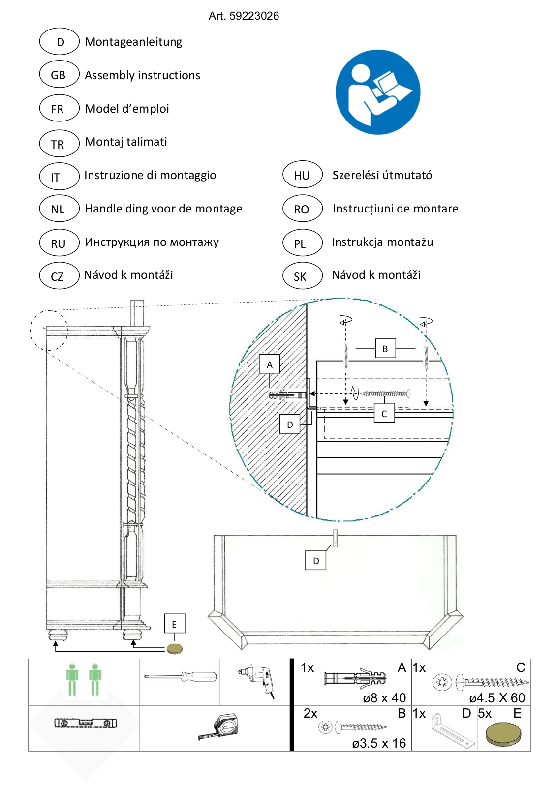 Home affaire Taunus Assembly instructions