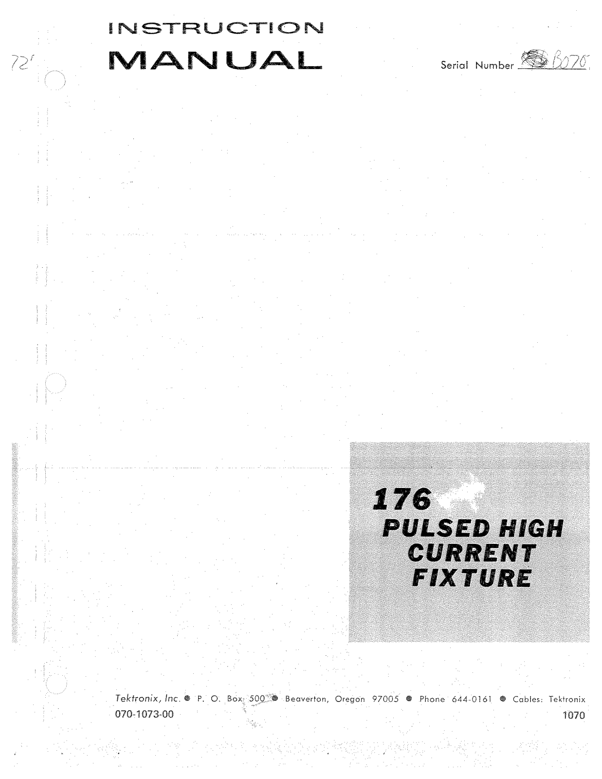 Tektronix B070 User Manual