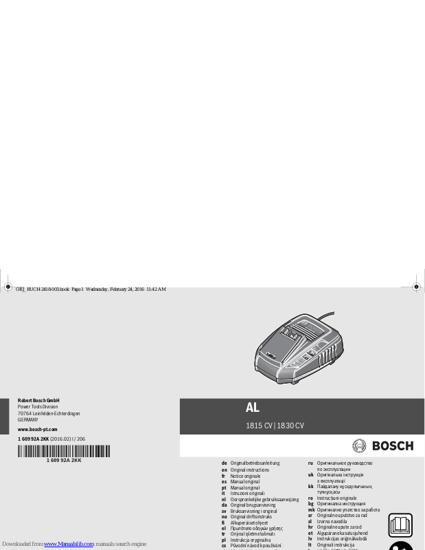 Bosch AL 1830 CV specifications