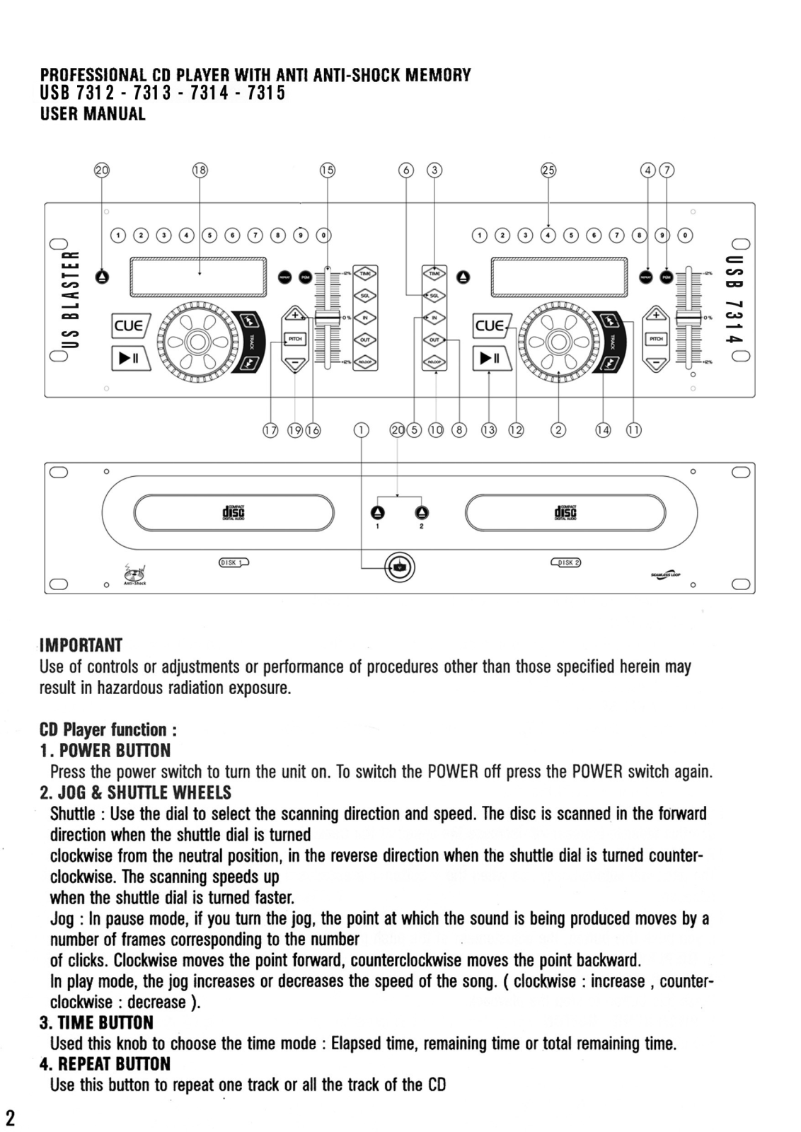 US BLASTER USB 7313 User Manual