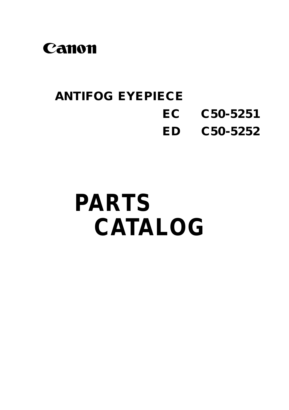 Canon ANTIFOG EYEPIECE Parts Catalog