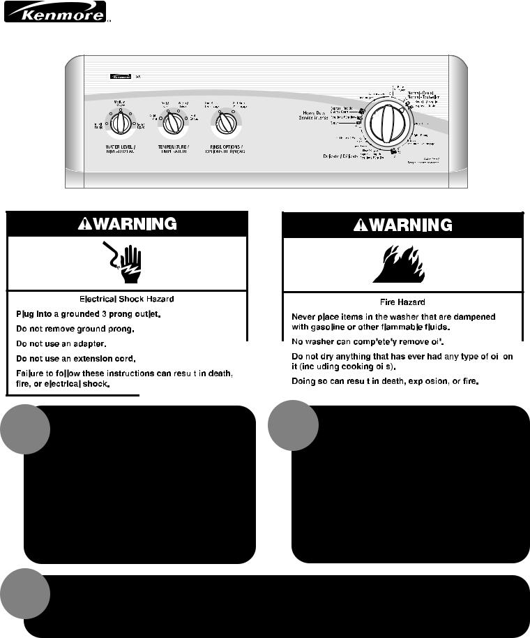 Kenmore 110.2959* Quick Reference Guide
