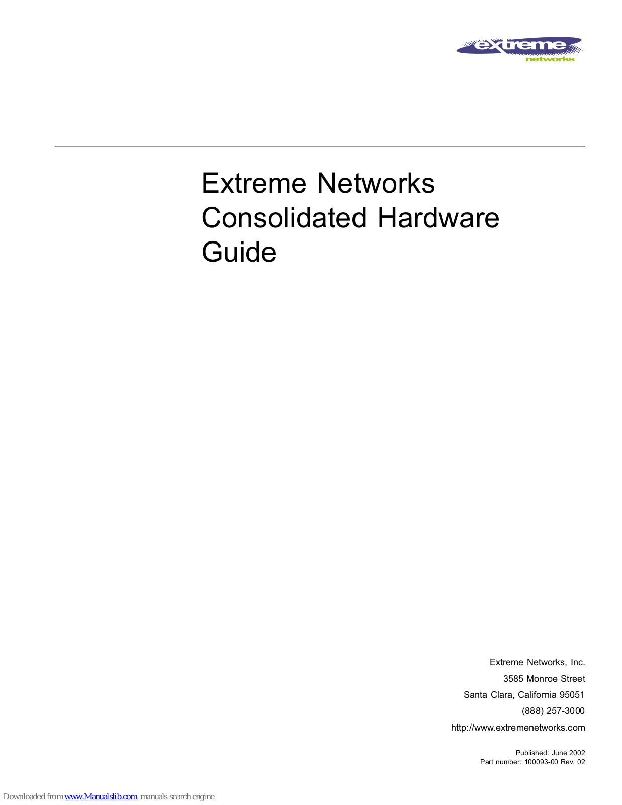 Extreme Networks Hubs & Switches Hardware Manual