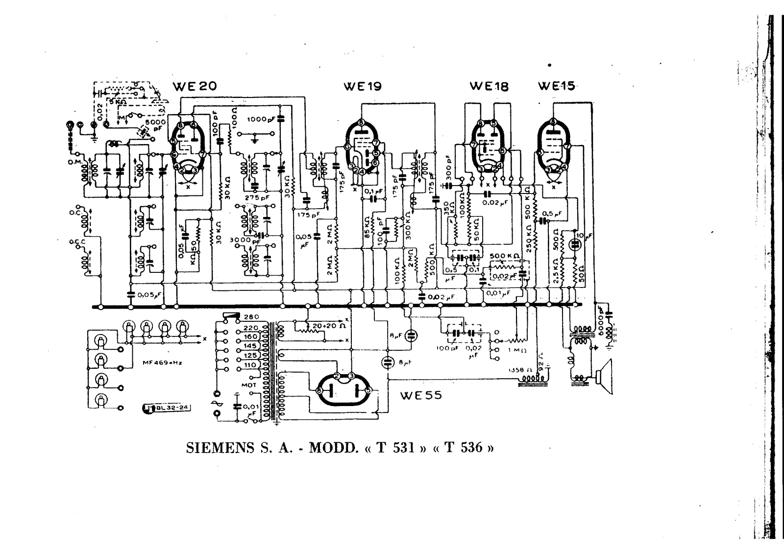 Siemens t 531, t 536 schematic