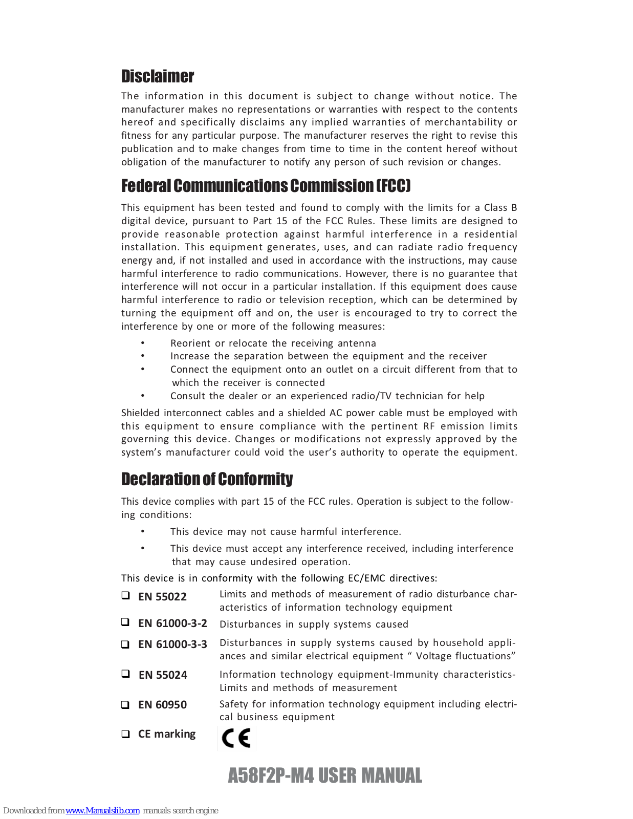 ECS A58F2P-M4 User Manual