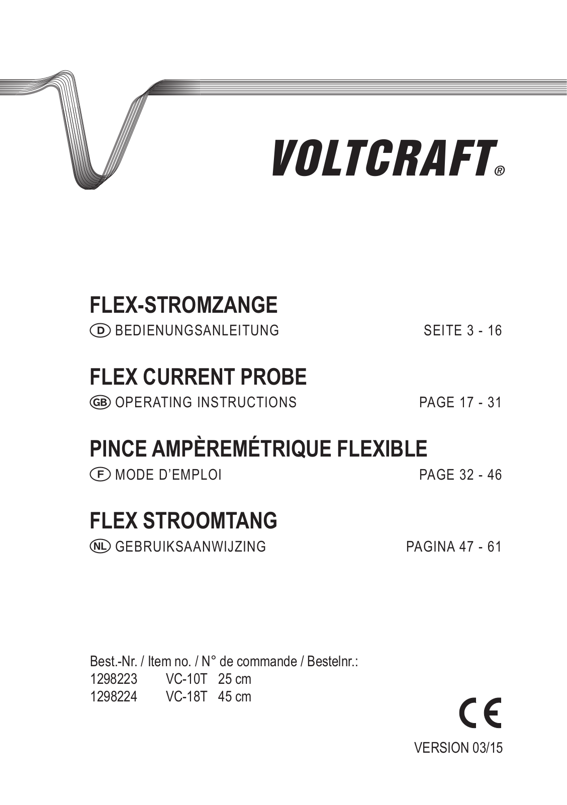 VOLTCRAFT VC-10T, VC-18T User guide