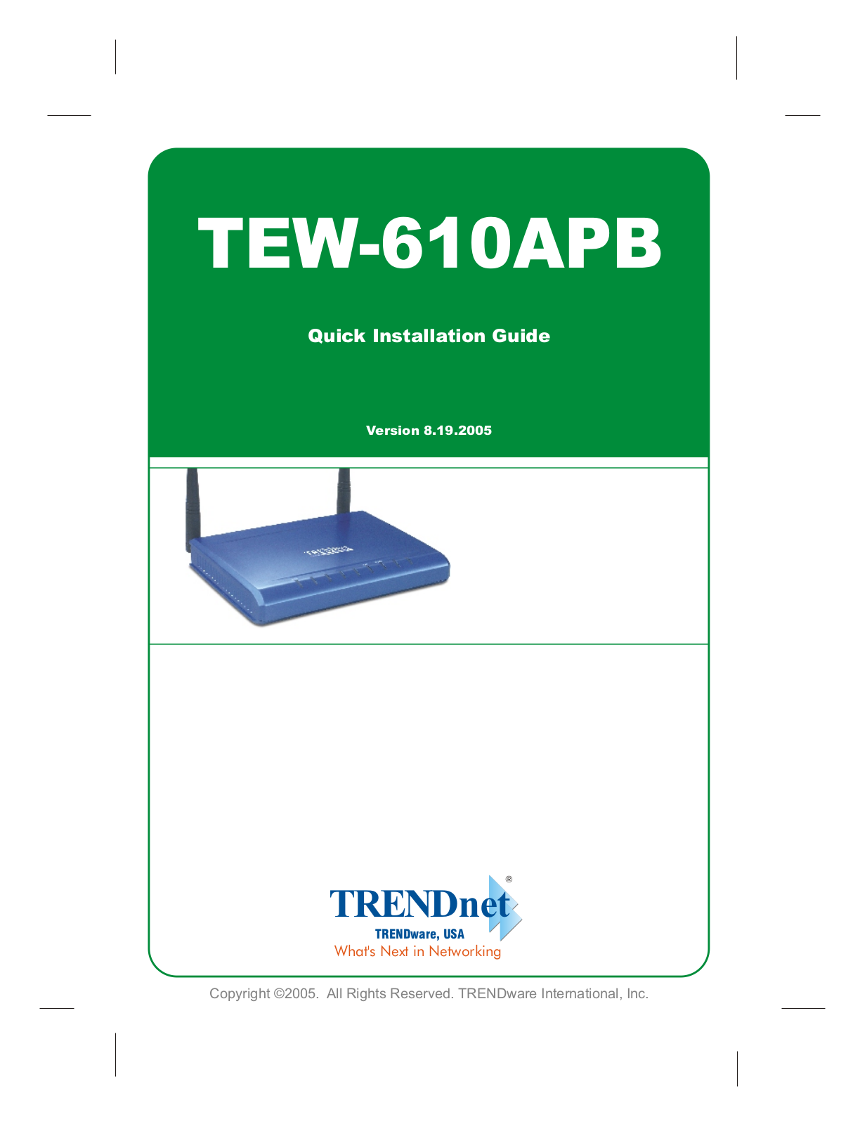 Trendnet TEW-610APB User Manual