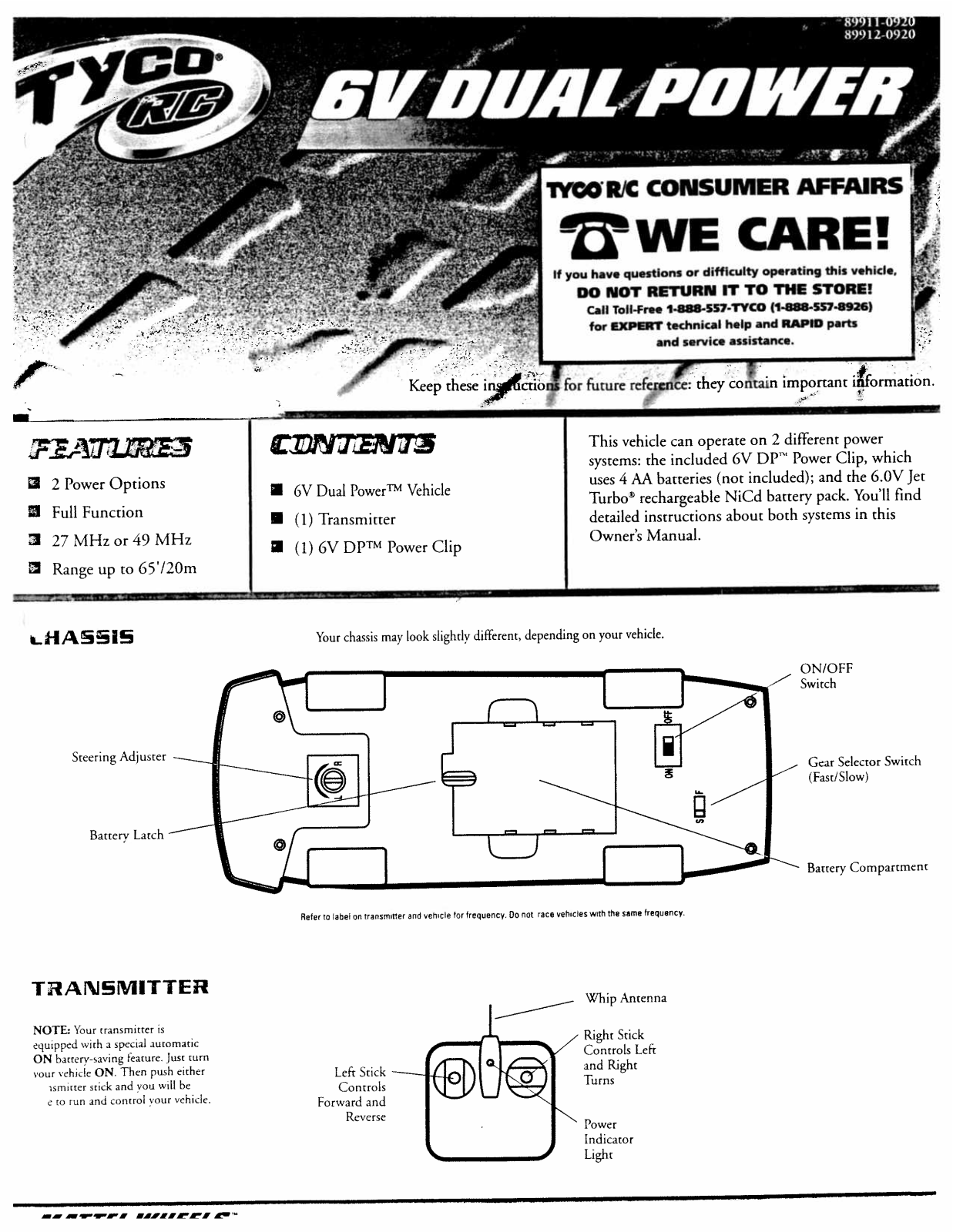 Fisher-Price 89912 Instruction Sheet