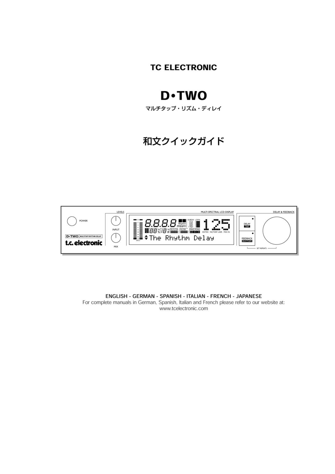 TC electronic D-Two Quick Guide