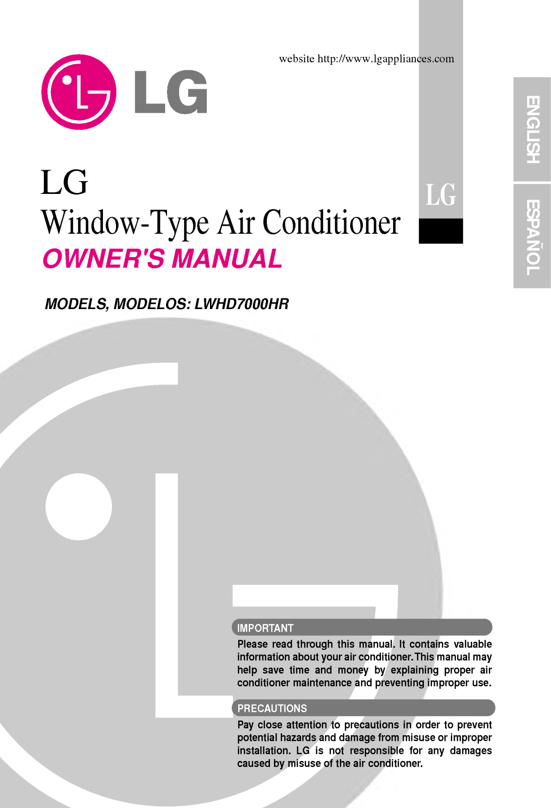 LG LWHD7000HR User Manual