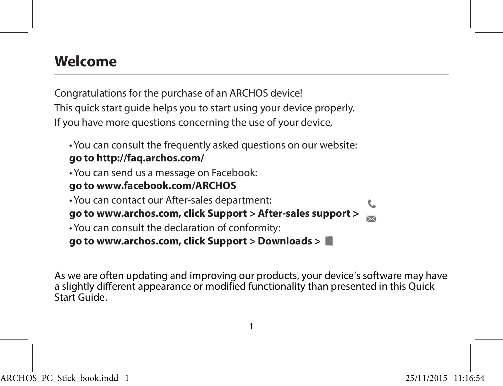 ARCHOS PC Stick User Manual