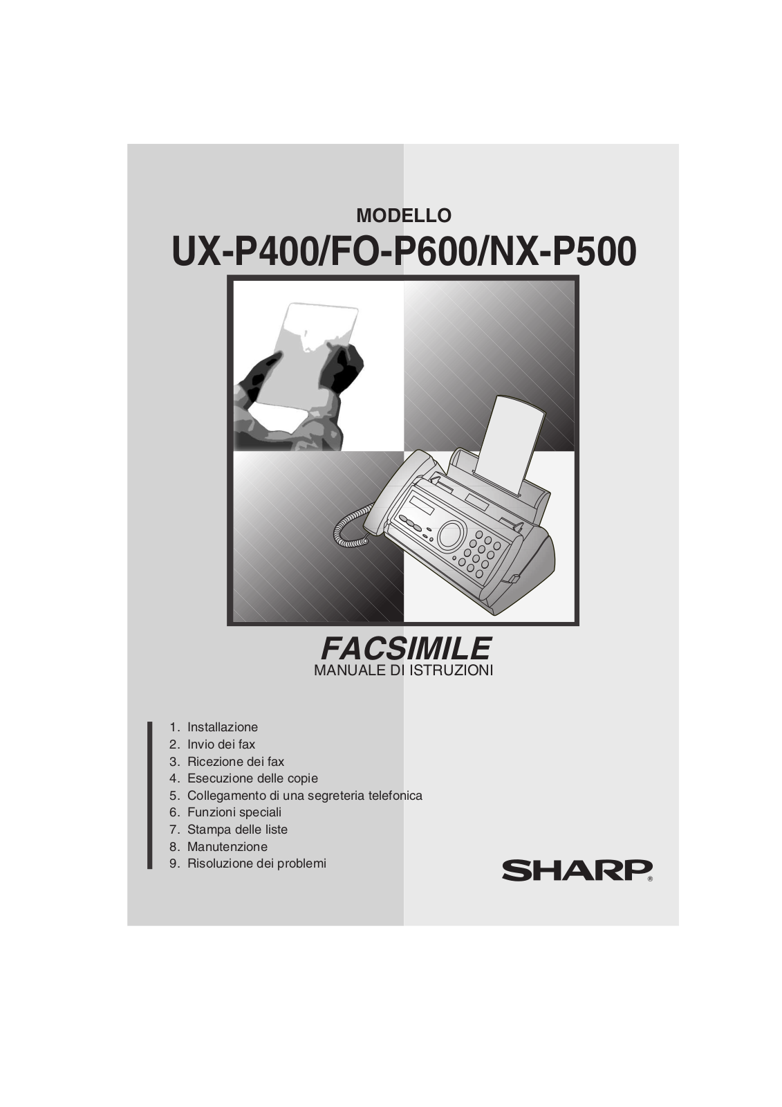 SHARP UX-P400/FO-P600/NX-P500 User Manual