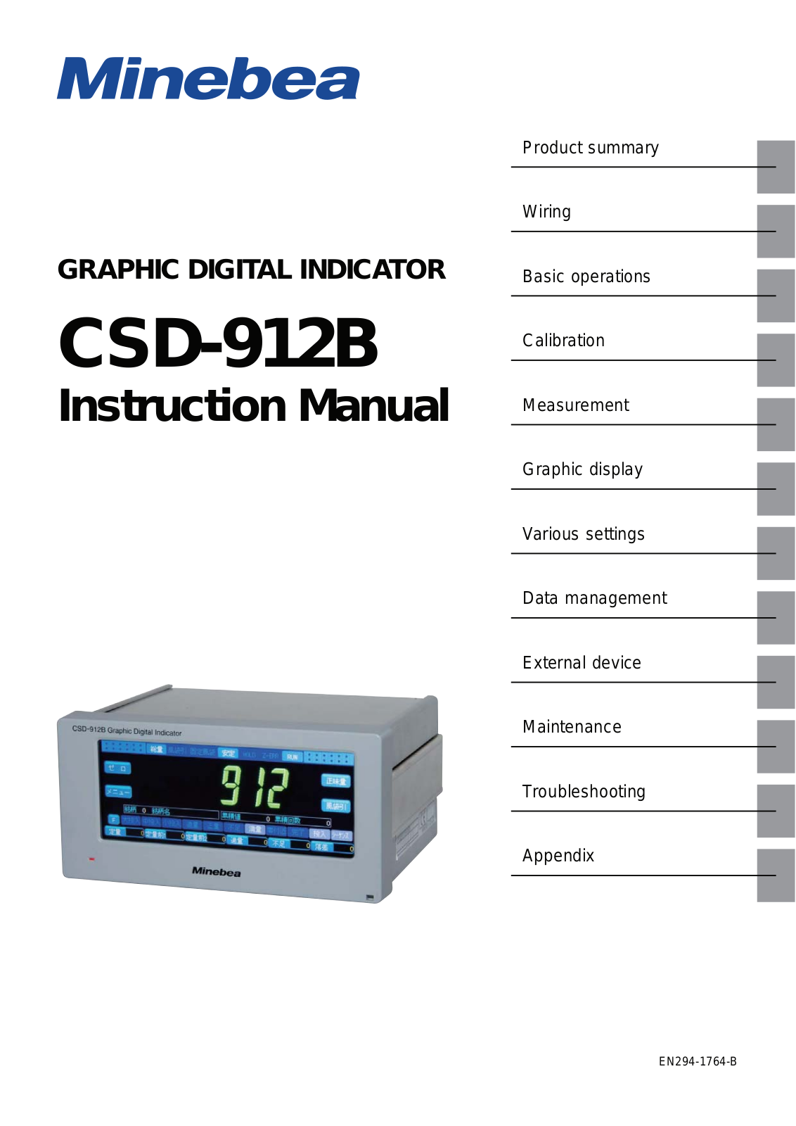 Minebea CSD-912B Instruction Manual