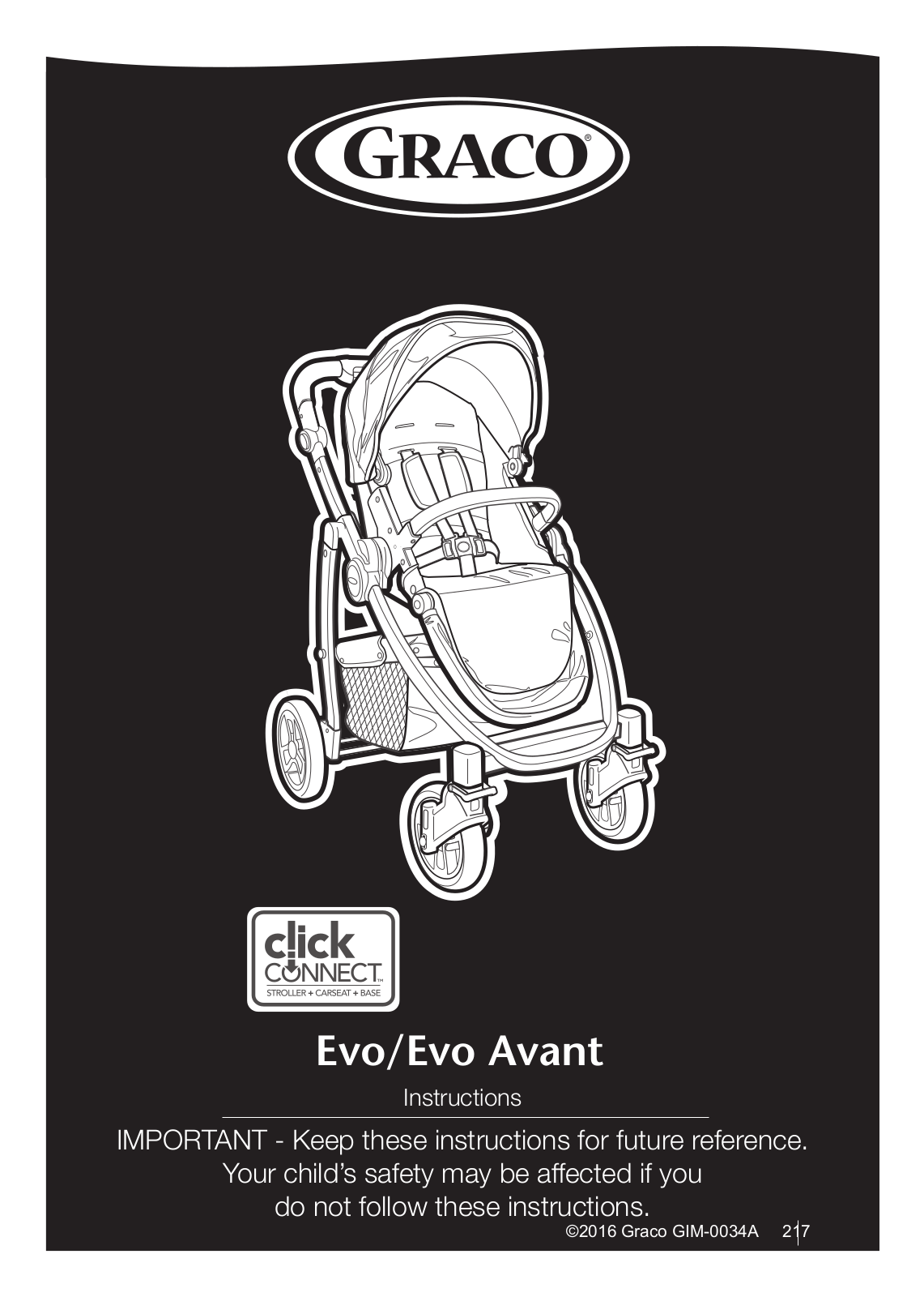 Graco Evo, Evo Avant Instruction manual