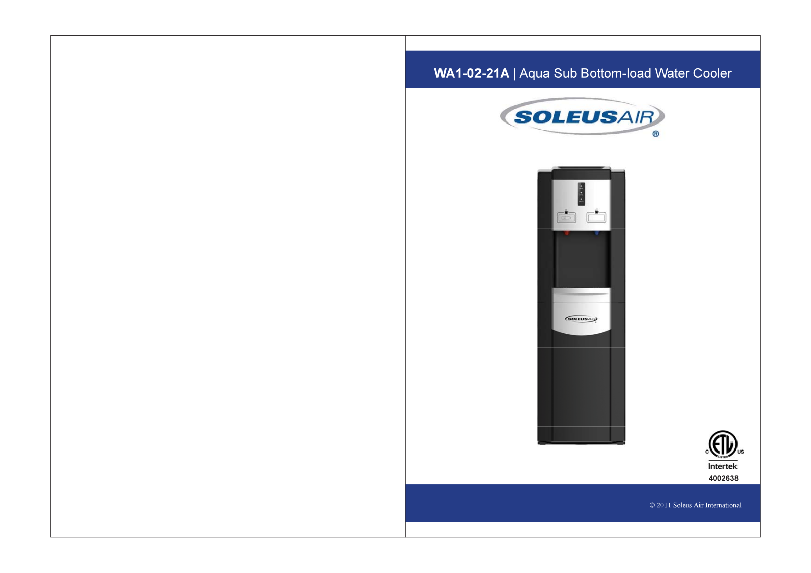 Soleus Air WA1-02-21A User Manual