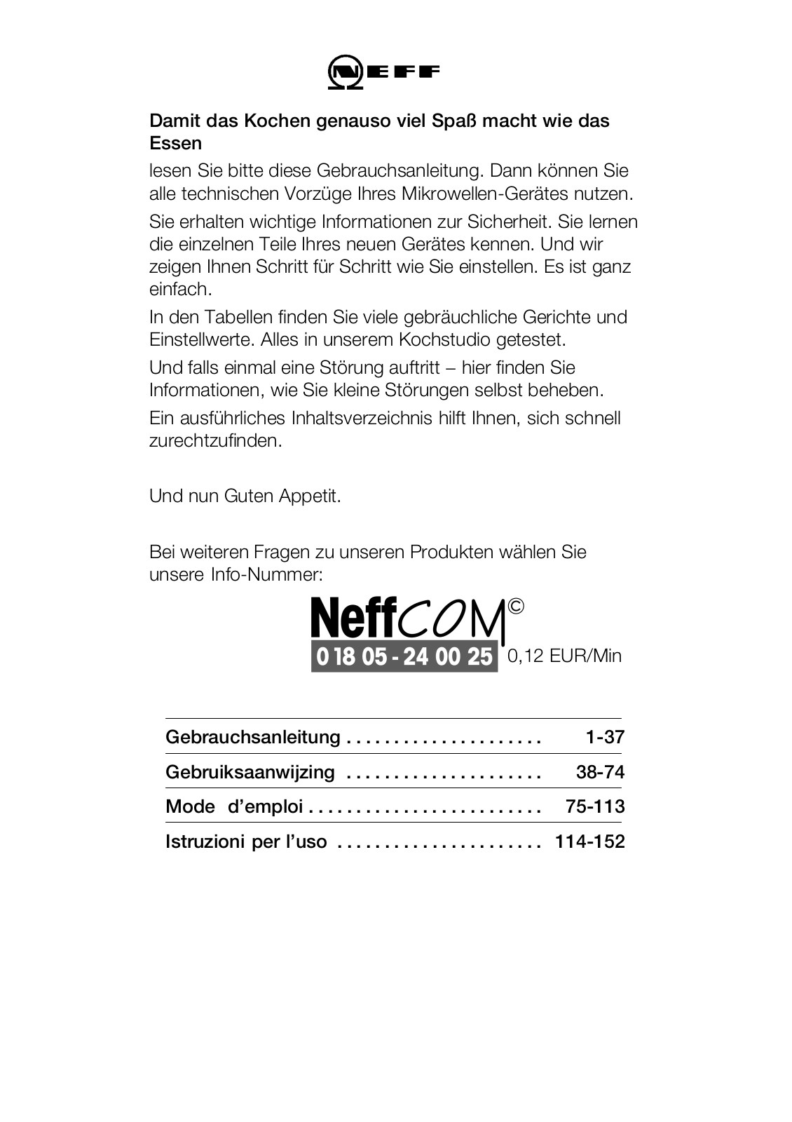 NEFF H5474S0GB, H5474W0GB, H5474N0, H5474, H5474W0 User Manual