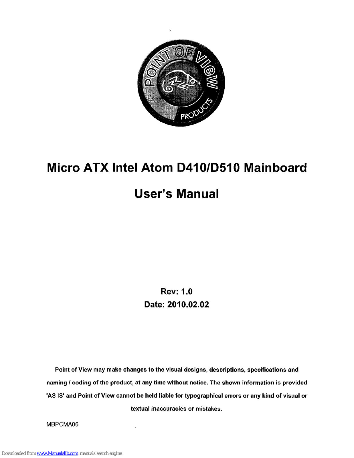 Intel Atom D410, Atom D510 User Manual