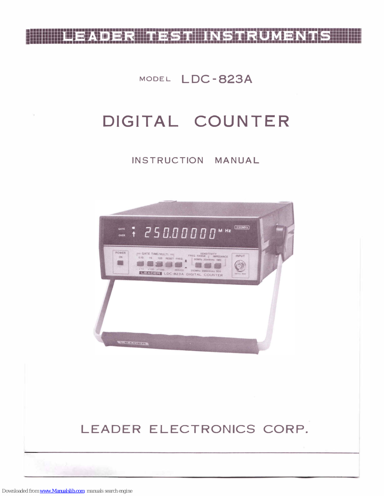 Leader Electronics Corp. LDC-823A Instruction Manual